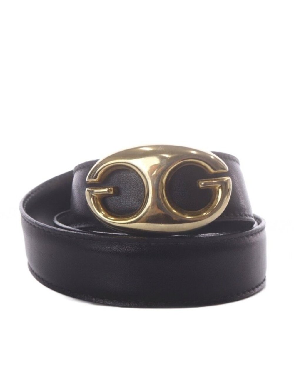 Gucci Vintage Belt Logo Leather 100 Black